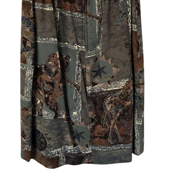 Vintage Platinum Dorothy Schoelen Skirt Set Jacket Top Skirt 2 pcs Sz S Safari - Picture 7 of 10